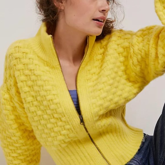 Anthropologie Sweaters - Maeve Buttercup Textured Knit Jacket